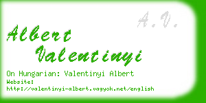 albert valentinyi business card